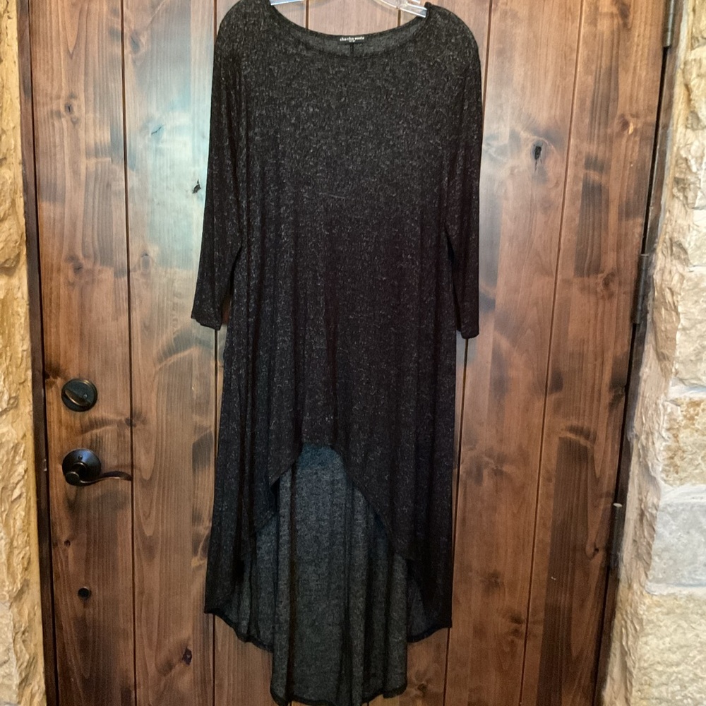 cha cha vente Black High-Low Knit Top